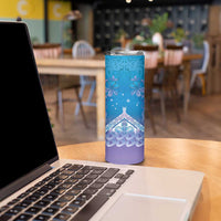 New Zealand Matariki Skinny Tumbler Maori Marae Cyan Galaxy LT05 - Polynesian Pride