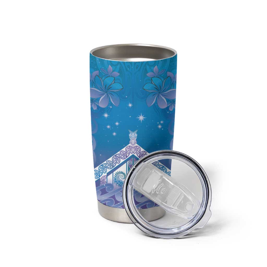 New Zealand Matariki Tumbler Cup Maori Marae Cyan Galaxy