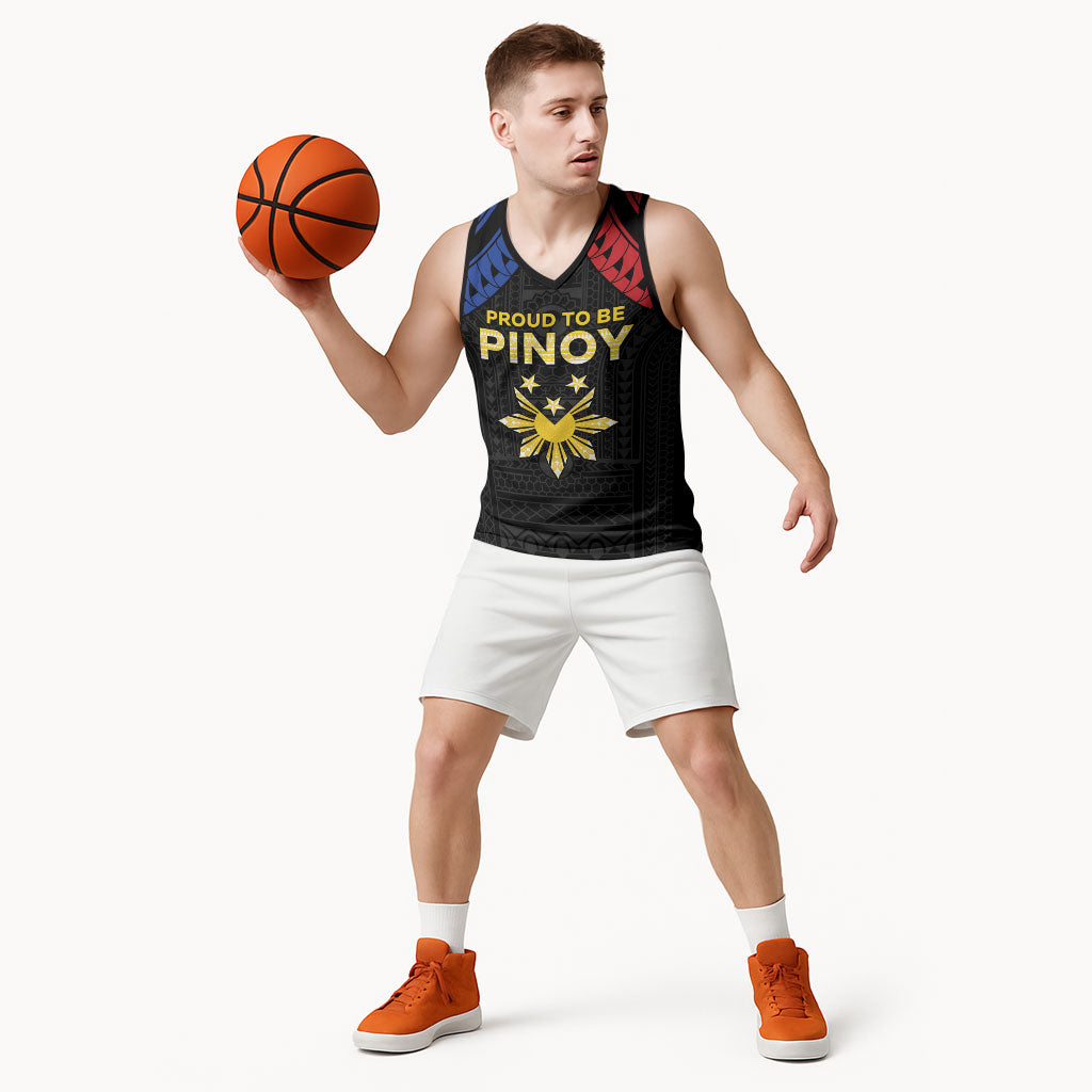 Philippines Independence Day Basketball Jersey Proud To Be Pinoy LT05 - Polynesian Pride