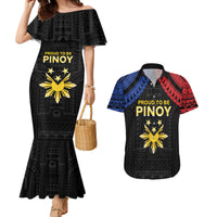 Philippines Independence Day Couples Matching Mermaid Dress and Hawaiian Shirt Proud To Be Pinoy LT05 Black - Polynesian Pride