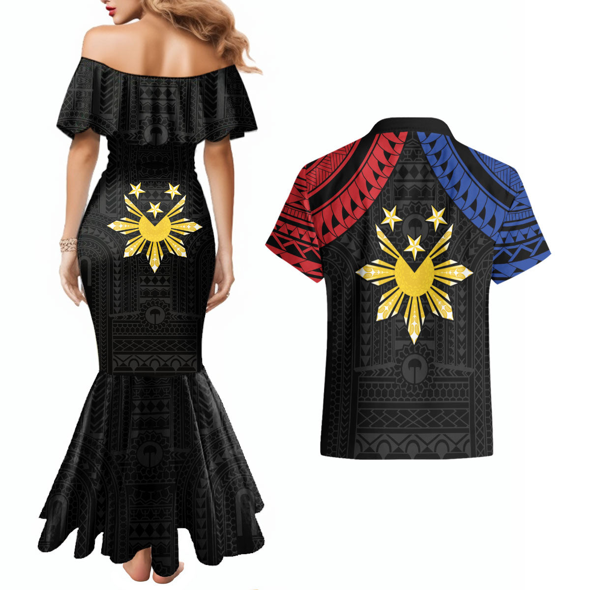 Philippines Independence Day Couples Matching Mermaid Dress and Hawaiian Shirt Proud To Be Pinoy LT05 - Polynesian Pride