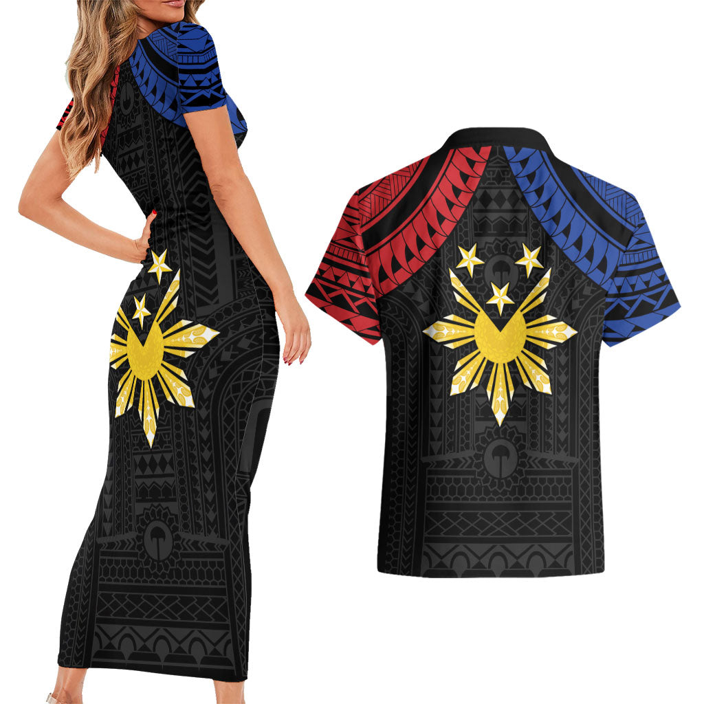 Philippines Independence Day Couples Matching Short Sleeve Bodycon Dress and Hawaiian Shirt Proud To Be Pinoy LT05 - Polynesian Pride