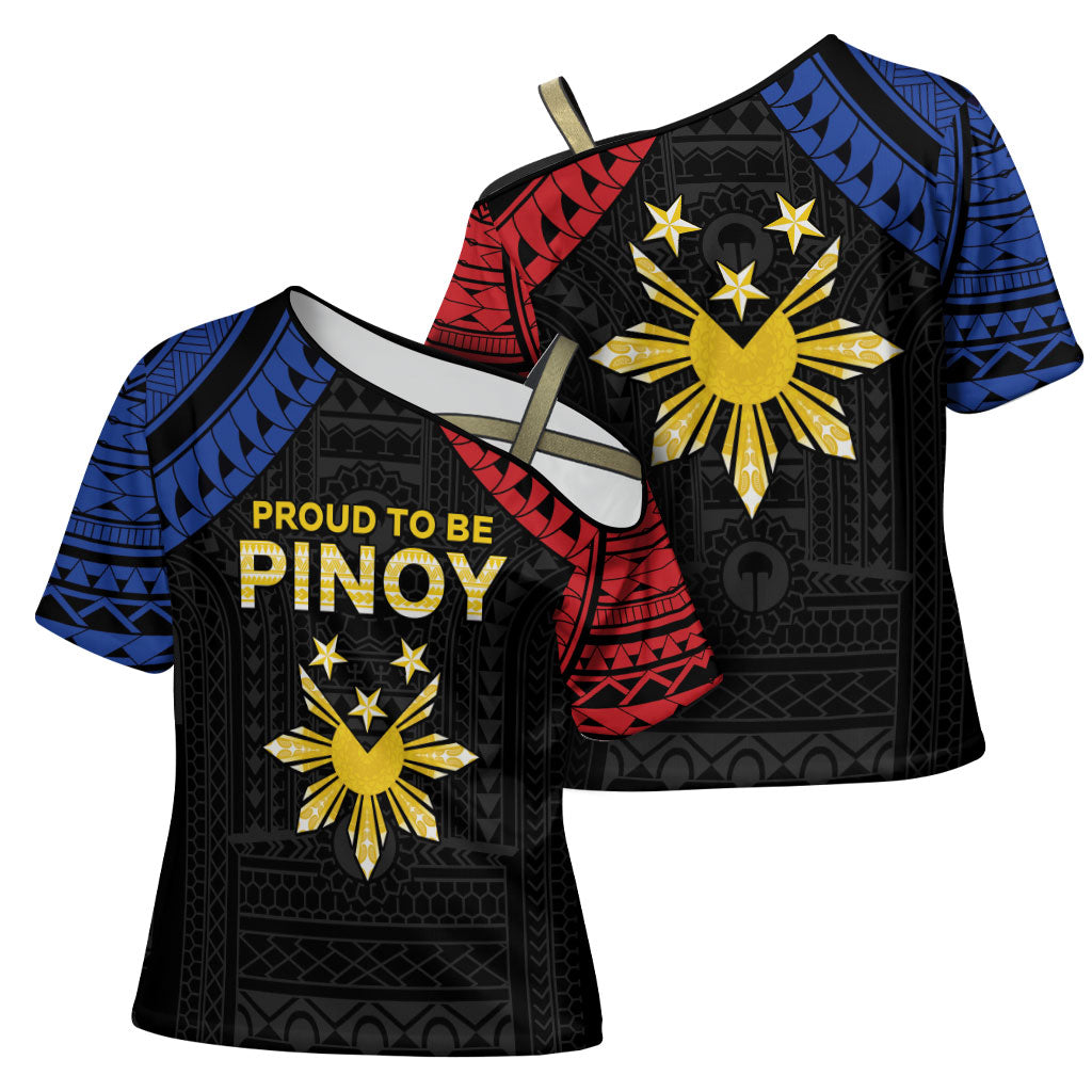 Philippines Independence Day Cross Shoulder Shirt Proud To Be Pinoy LT05 - Polynesian Pride