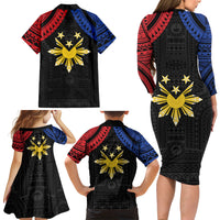 Philippines Independence Day Family Matching Long Sleeve Bodycon Dress and Hawaiian Shirt Proud To Be Pinoy LT05 - Polynesian Pride