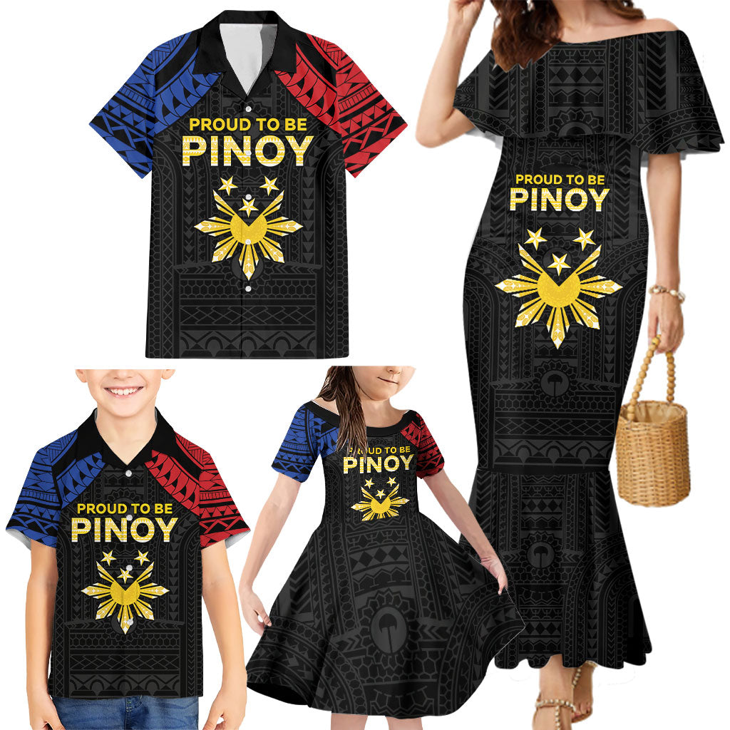 Philippines Independence Day Family Matching Mermaid Dress and Hawaiian Shirt Proud To Be Pinoy LT05 - Polynesian Pride