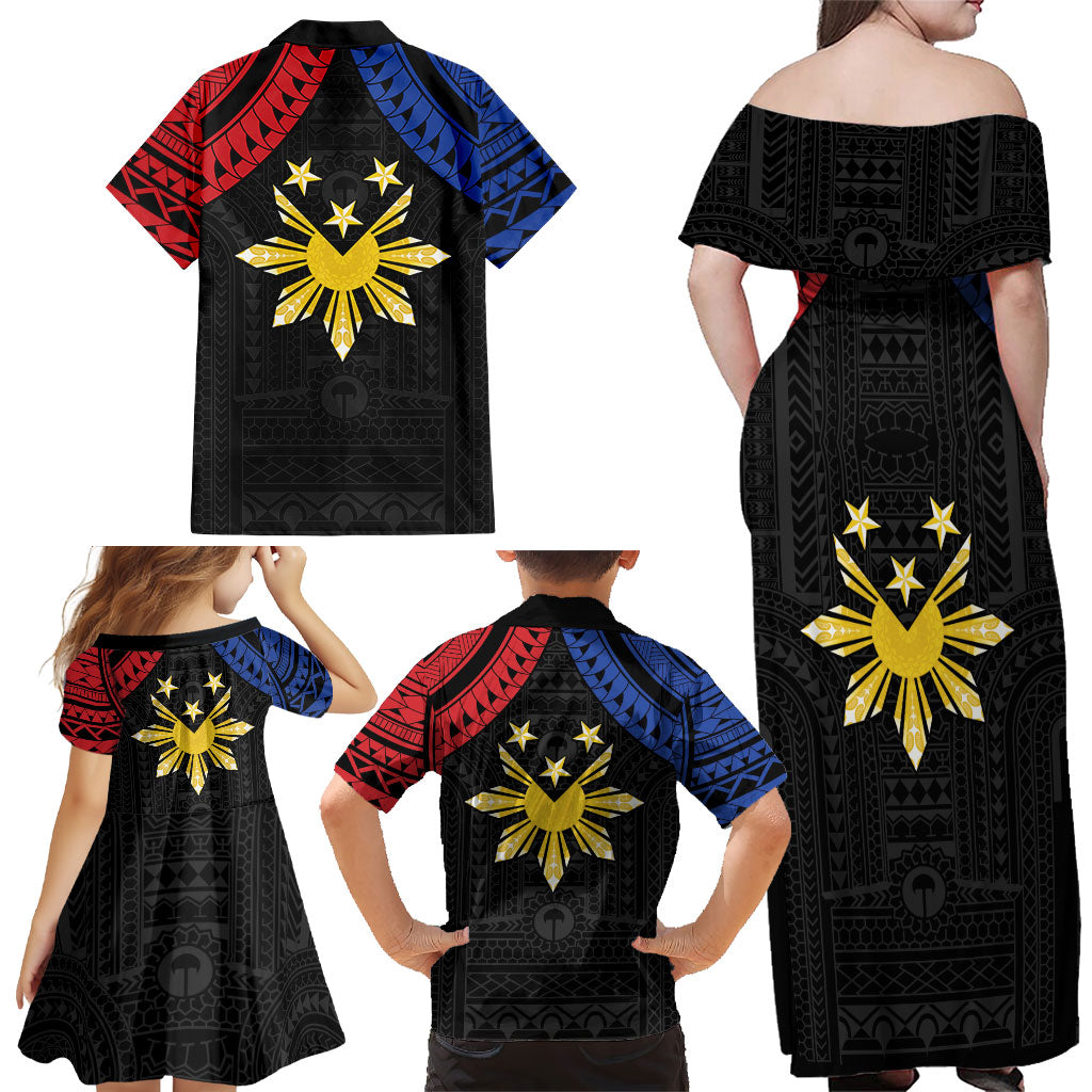 Philippines Independence Day Family Matching Off Shoulder Maxi Dress and Hawaiian Shirt Proud To Be Pinoy LT05 - Polynesian Pride