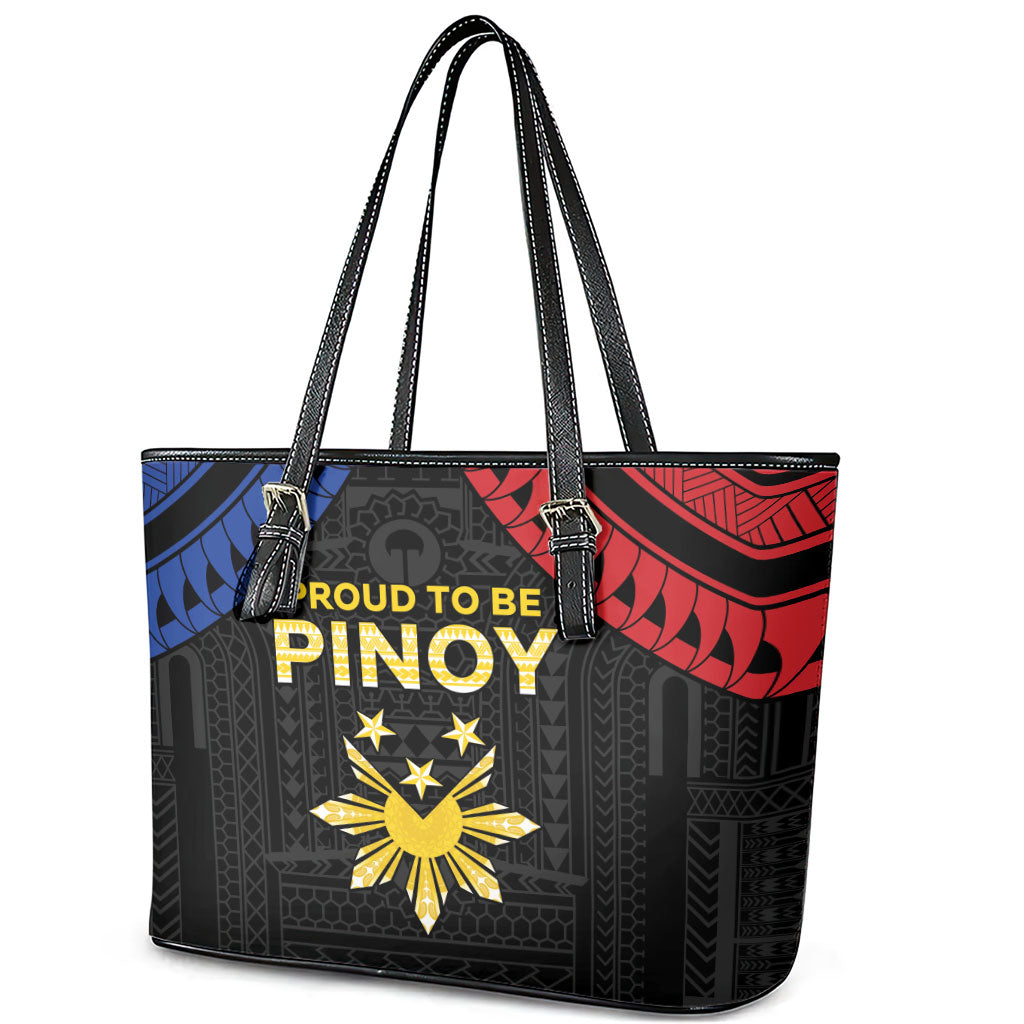 Philippines Independence Day Leather Tote Bag Proud To Be Pinoy