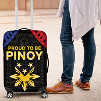 Philippines Independence Day Luggage Cover Proud To Be Pinoy LT05 Black - Polynesian Pride