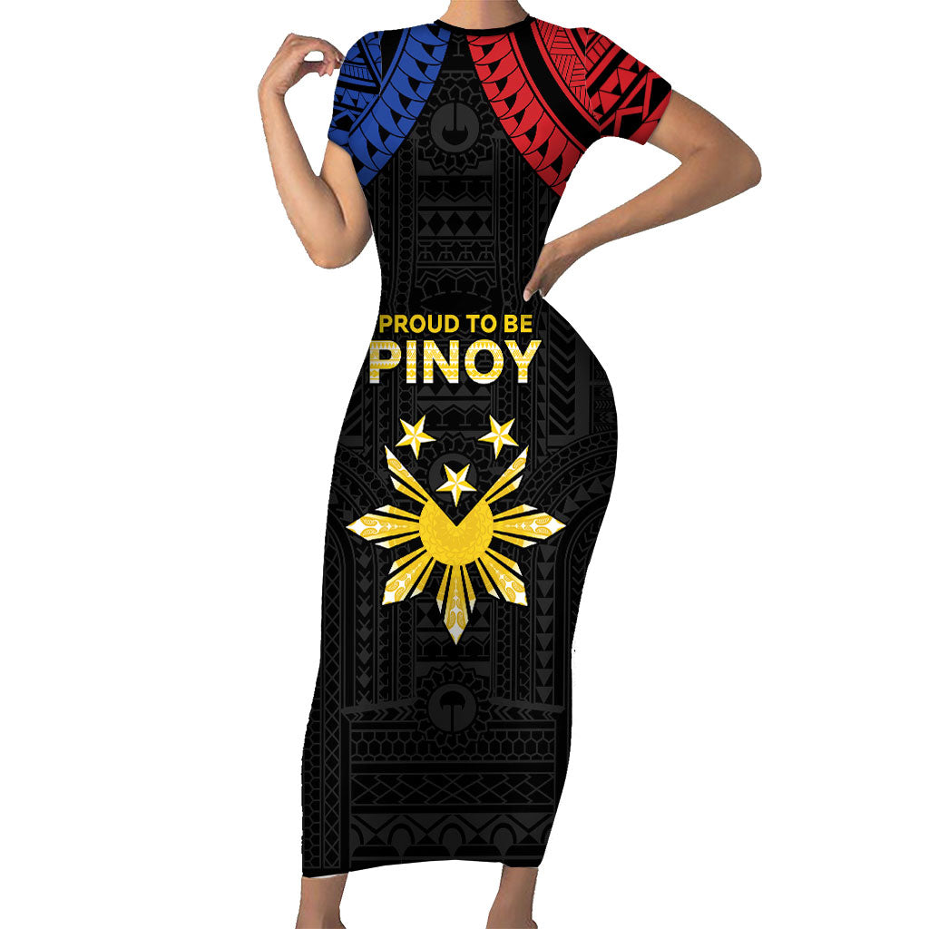 Philippines Independence Day Short Sleeve Bodycon Dress Proud To Be Pinoy