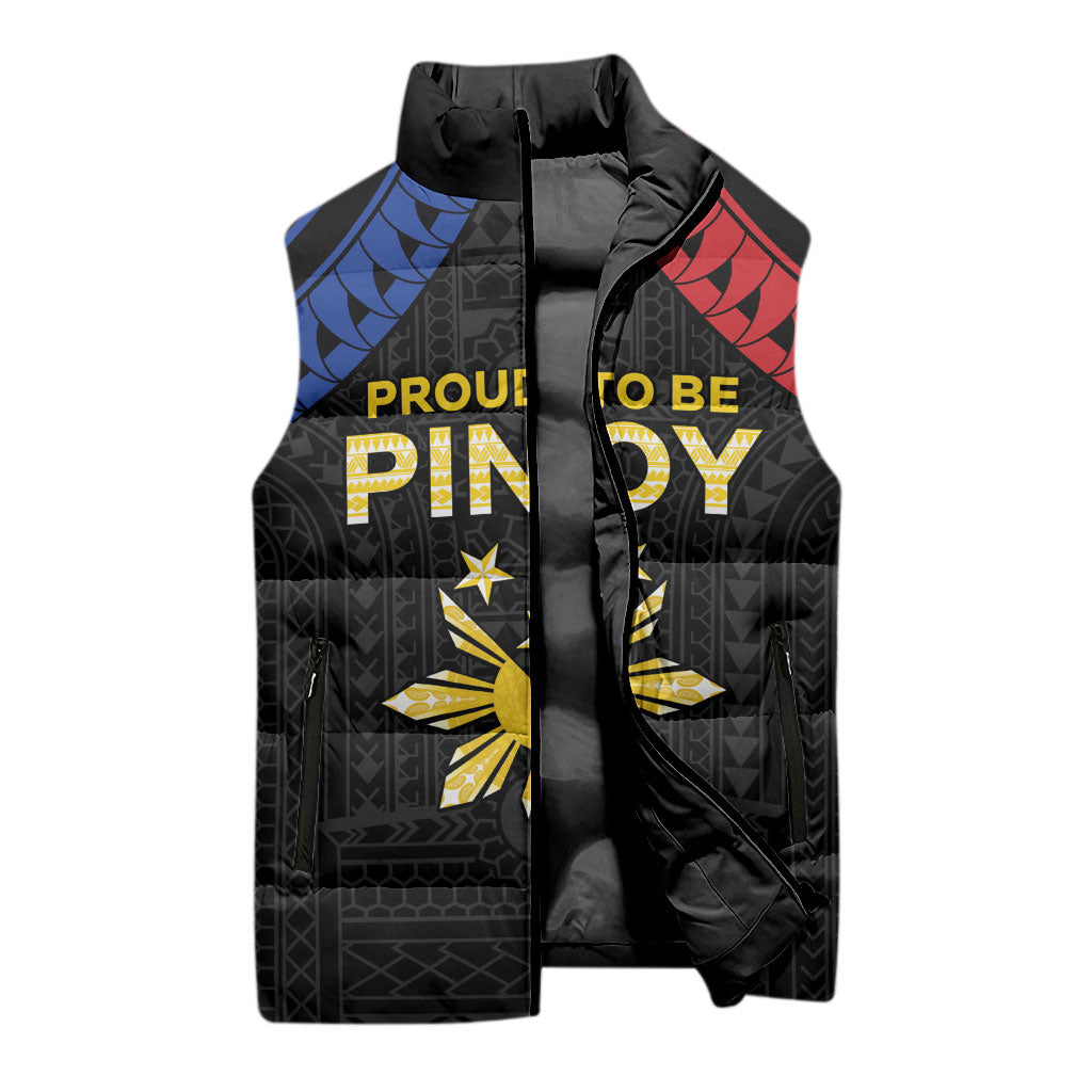 Philippines Independence Day Sleeveless Puffer Jacket Proud To Be Pinoy
