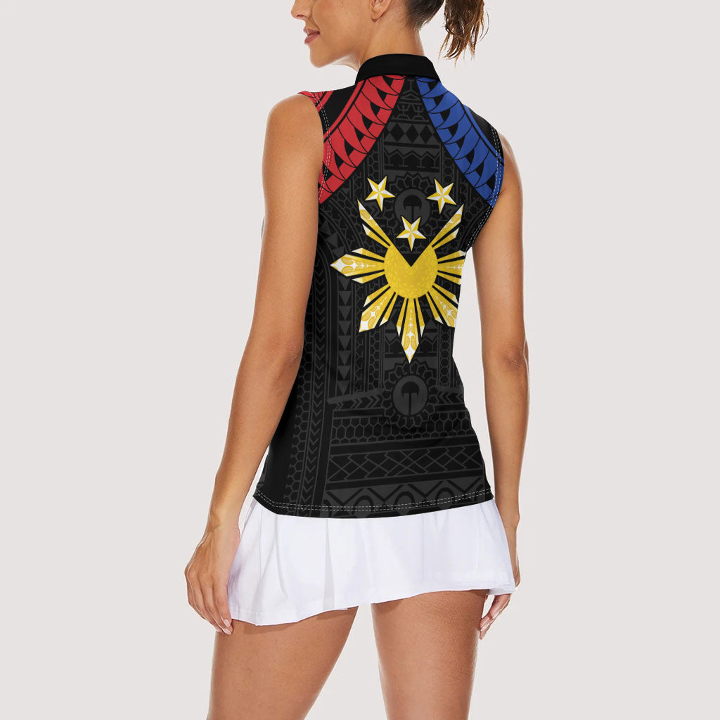 Philippines Independence Day Women Sleeveless Polo Shirt Proud To Be Pinoy