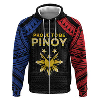 Philippines Independence Day Zip Hoodie Proud To Be Pinoy LT05 Zip Hoodie Black - Polynesian Pride