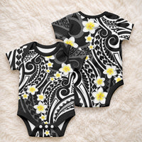 Plumeria With Black Polynesian Tattoo Pattern Baby Onesie