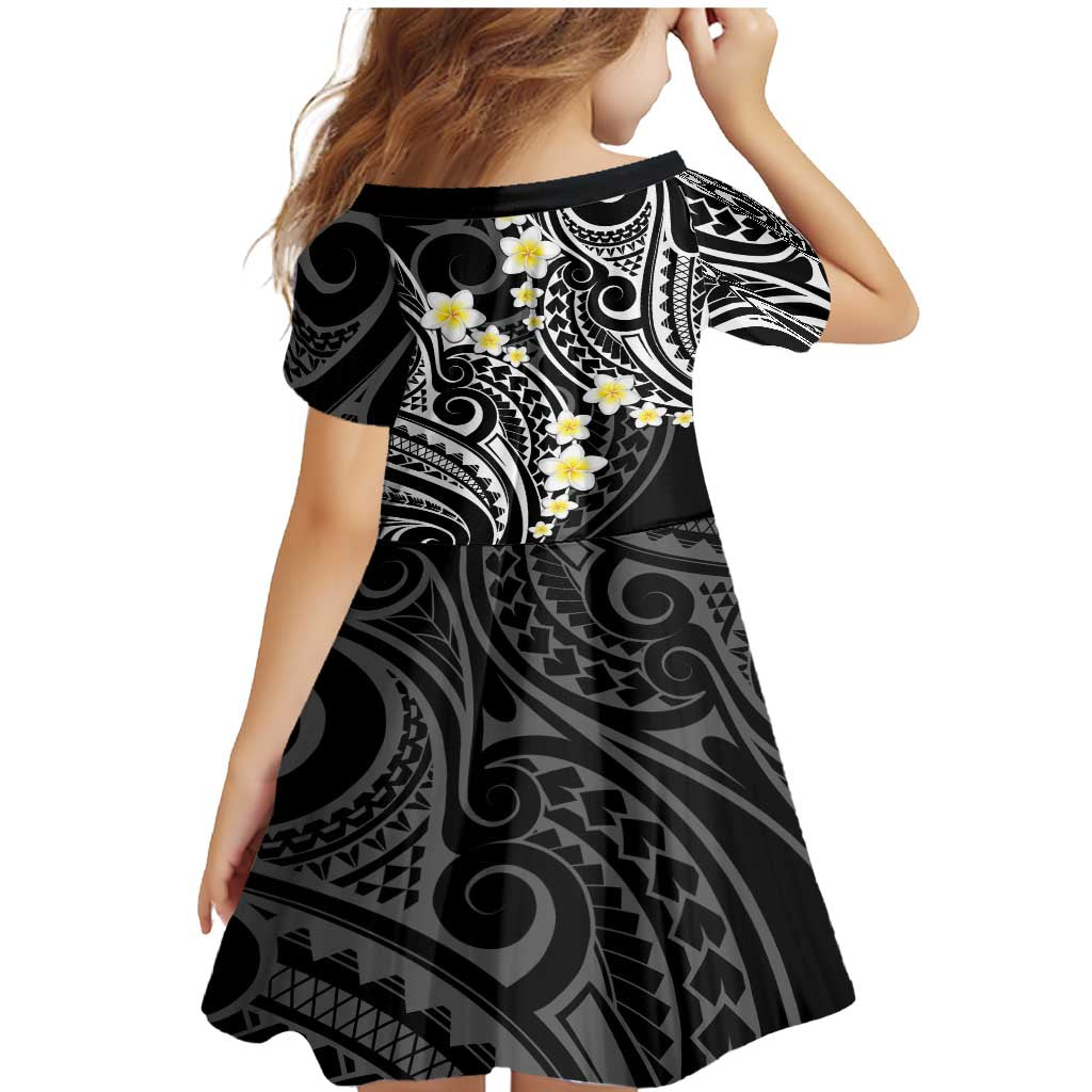 Plumeria With Black Polynesian Tattoo Pattern Family Matching Mermaid Dress and Hawaiian Shirt LT05 - Polynesian Pride