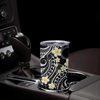 Plumeria With Black Polynesian Tattoo Pattern Tumbler Cup