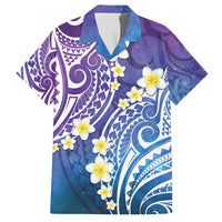 Plumeria With Galaxy Polynesian Tattoo Pattern Family Matching Summer Maxi Dress and Hawaiian Shirt LT05 Dad's Shirt - Short Sleeve Galaxy - Polynesian Pride