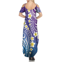 Plumeria With Galaxy Polynesian Tattoo Pattern Family Matching Summer Maxi Dress and Hawaiian Shirt LT05 - Polynesian Pride