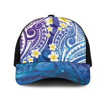 Plumeria With Galaxy Polynesian Tattoo Pattern Mesh Trucker Cap - Polynesian Pride