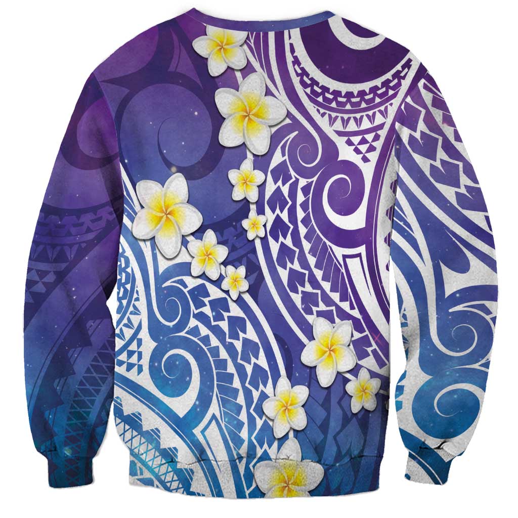 Plumeria With Galaxy Polynesian Tattoo Pattern Sweatshirt