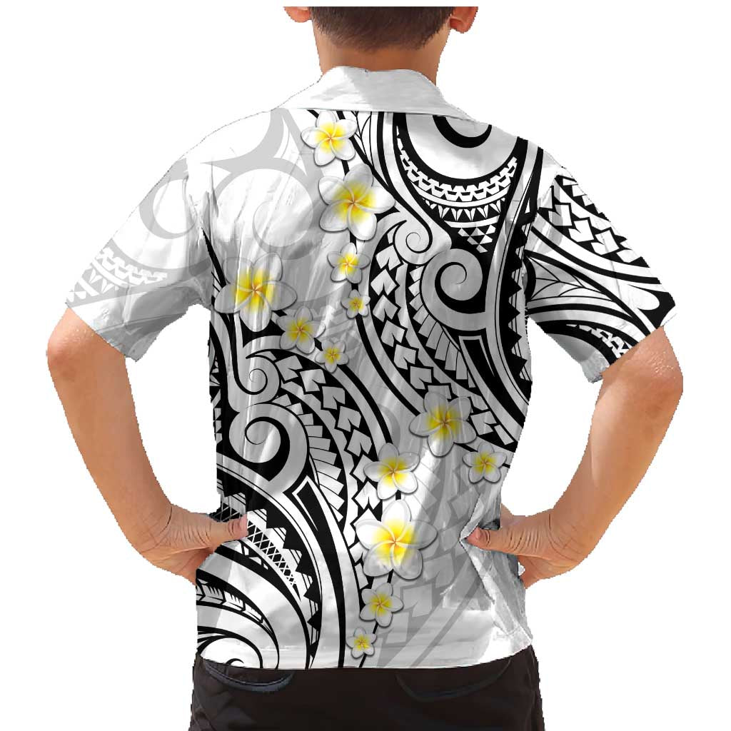 Plumeria With White Polynesian Tattoo Pattern Family Matching Mermaid Dress and Hawaiian Shirt LT05 - Polynesian Pride
