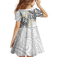 Plumeria With White Polynesian Tattoo Pattern Family Matching Off Shoulder Maxi Dress and Hawaiian Shirt LT05 - Polynesian Pride