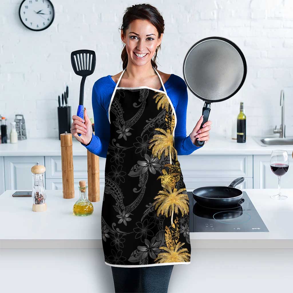 Hawaiian Honu And Surfboards Apron Gold Style - Polynesian Pride