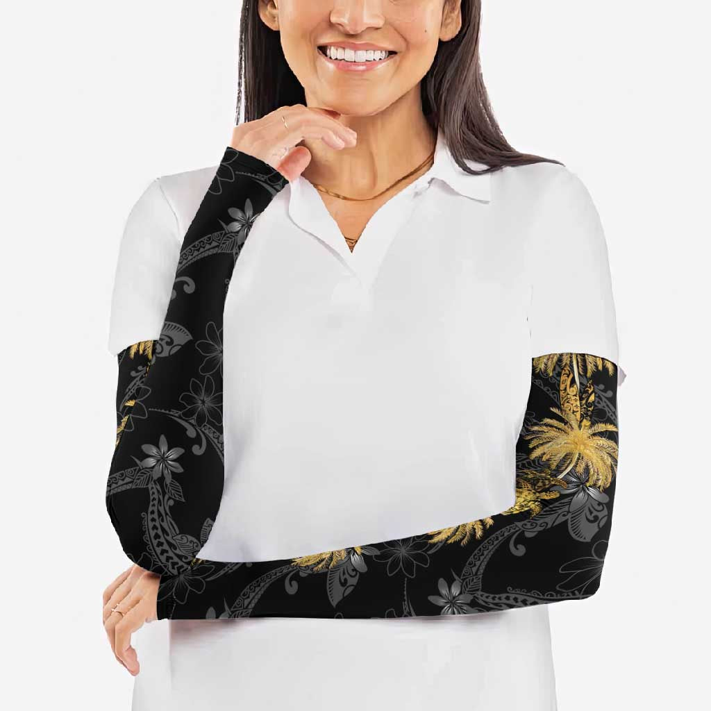 Hawaiian Honu And Surfboards Arm Sleeves Gold Style - Polynesian Pride