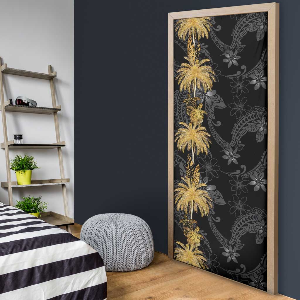 Hawaiian Honu And Surfboards Door Cover Gold Style LT05 - Polynesian Pride