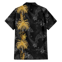 Hawaiian Honu And Surfboards Family Matching Long Sleeve Bodycon Dress and Hawaiian Shirt Gold Style LT05 - Polynesian Pride