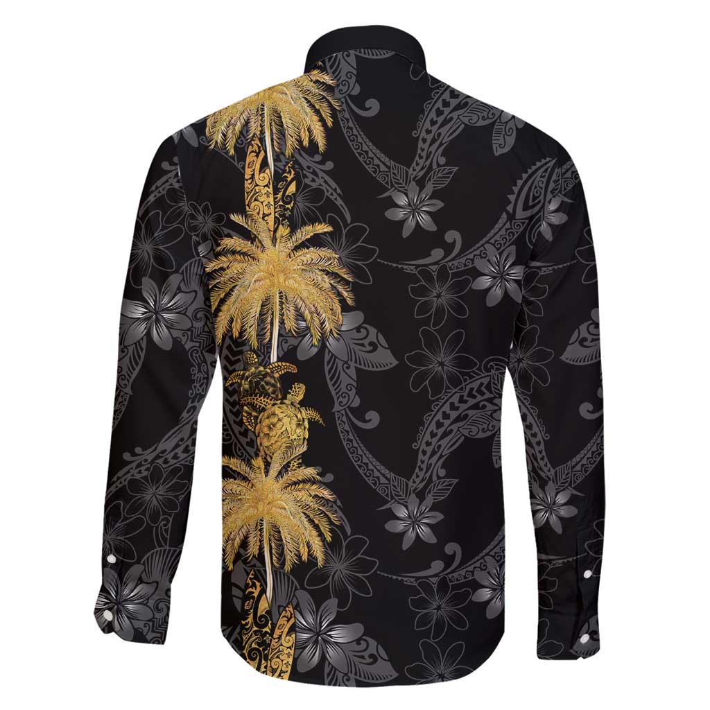 Hawaiian Honu And Surfboards Family Matching Mermaid Dress and Hawaiian Shirt Gold Style LT05 - Polynesian Pride