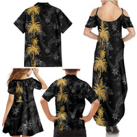 Hawaiian Honu And Surfboards Family Matching Summer Maxi Dress and Hawaiian Shirt Gold Style LT05 - Polynesian Pride