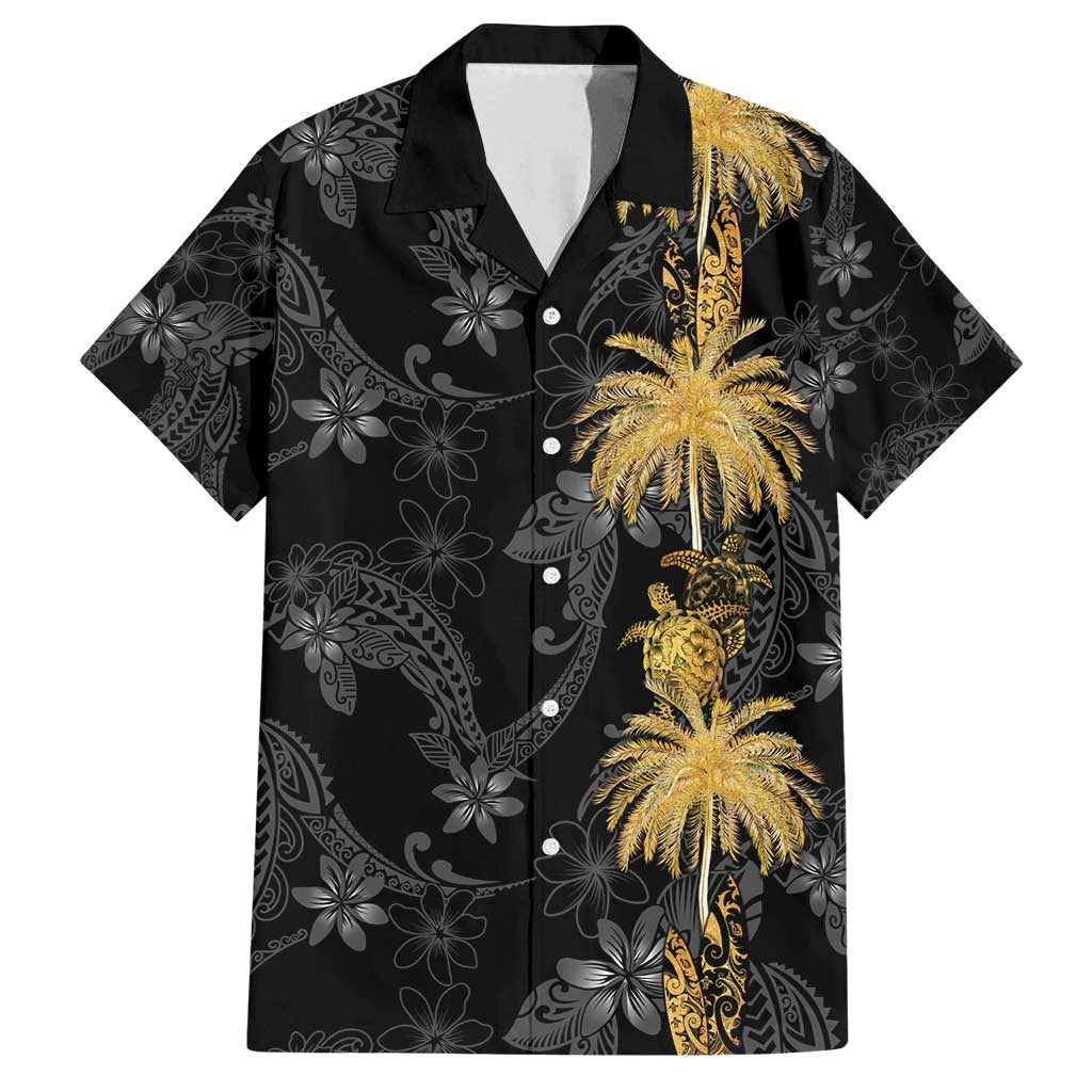 Hawaiian Honu And Surfboards Family Matching Tank Maxi Dress and Hawaiian Shirt Gold Style LT05 Dad's Shirt - Short Sleeve Gold - Polynesian Pride