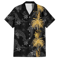 Hawaiian Honu And Surfboards Family Matching Tank Maxi Dress and Hawaiian Shirt Gold Style LT05 Dad's Shirt - Short Sleeve Gold - Polynesian Pride