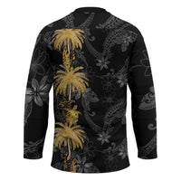 Hawaiian Honu And Surfboards Hockey Jersey Gold Style - Polynesian Pride