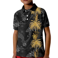 Hawaiian Honu And Surfboards Kid Polo Shirt Gold Style LT05 Kid Gold - Polynesian Pride