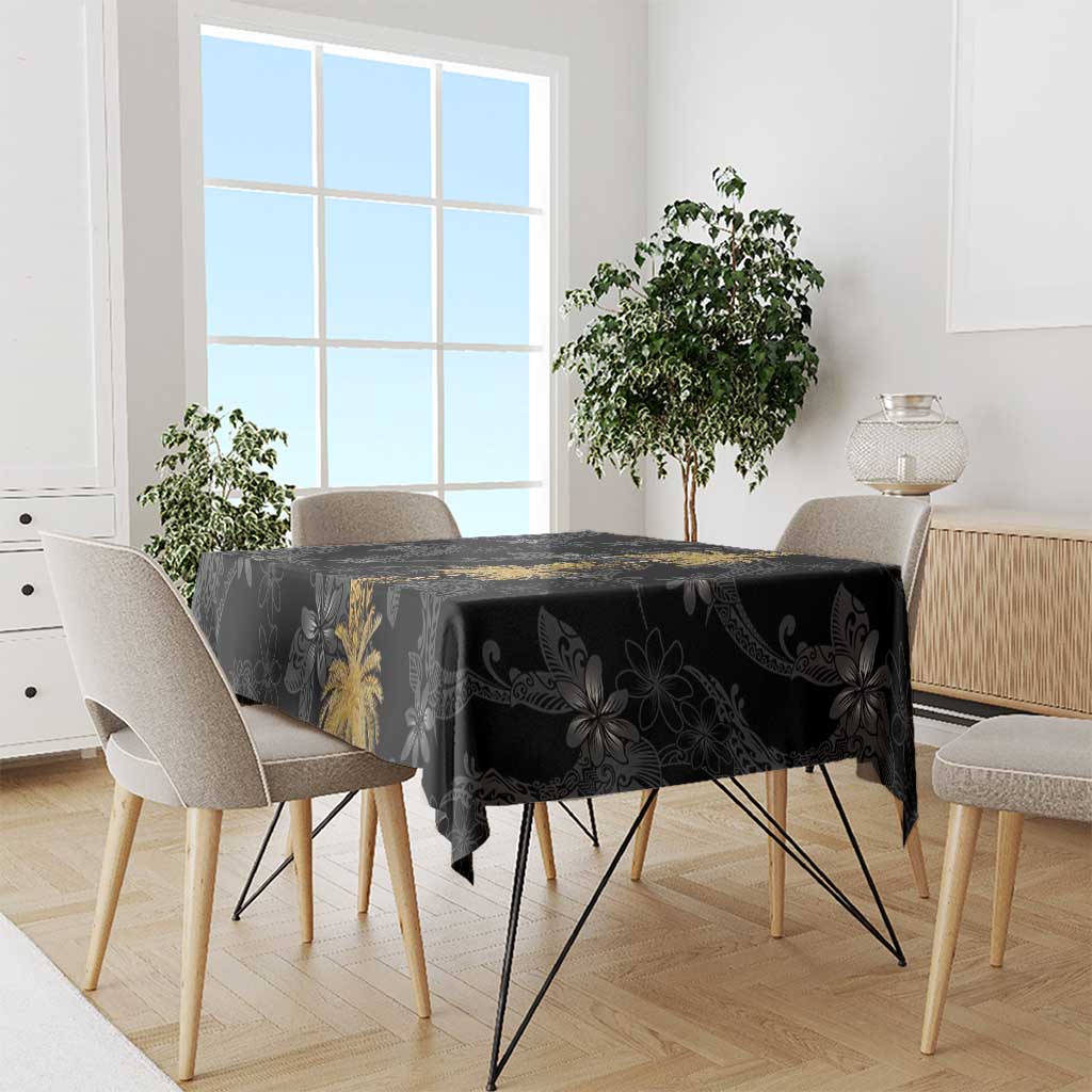 Hawaiian Honu And Surfboards Tablecloth Gold Style - Polynesian Pride