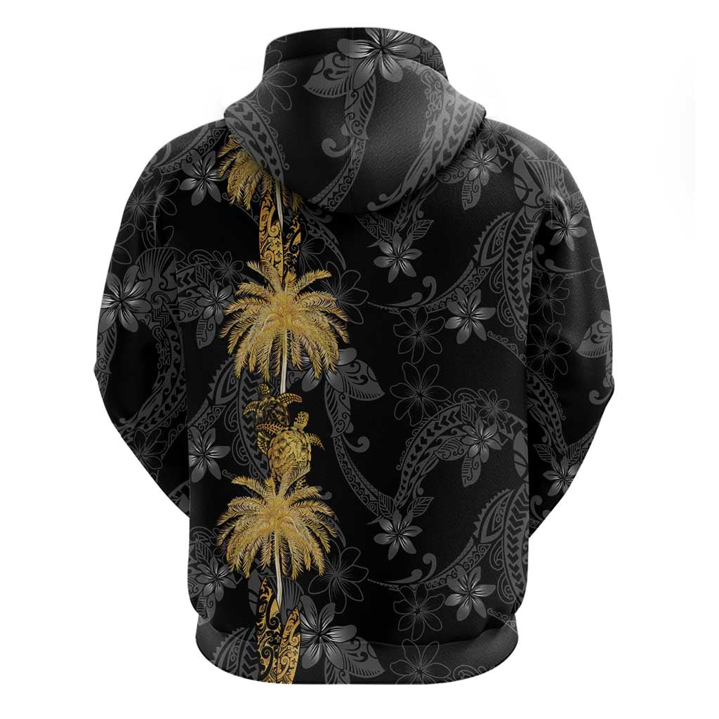 Hawaiian Honu And Surfboards Zip Hoodie Gold Style LT05 - Polynesian Pride