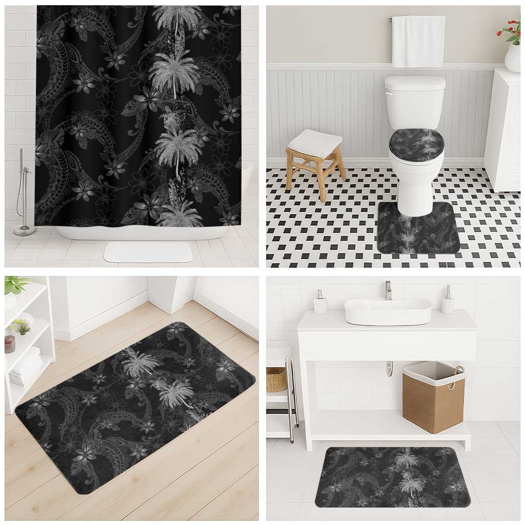 Hawaiian Honu And Surfboards Bathroom Set Silver Style - Polynesian Pride