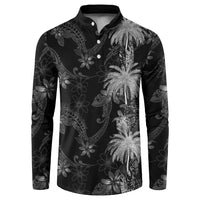 Hawaiian Honu And Surfboards Button Sweatshirt Silver Style - Polynesian Pride
