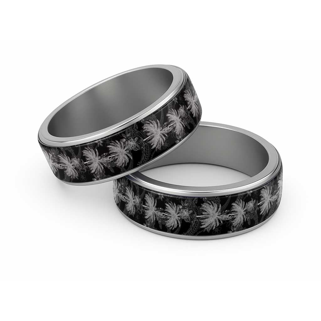 Hawaiian Honu And Surfboards Classic Ring Silver Style - Polynesian Pride