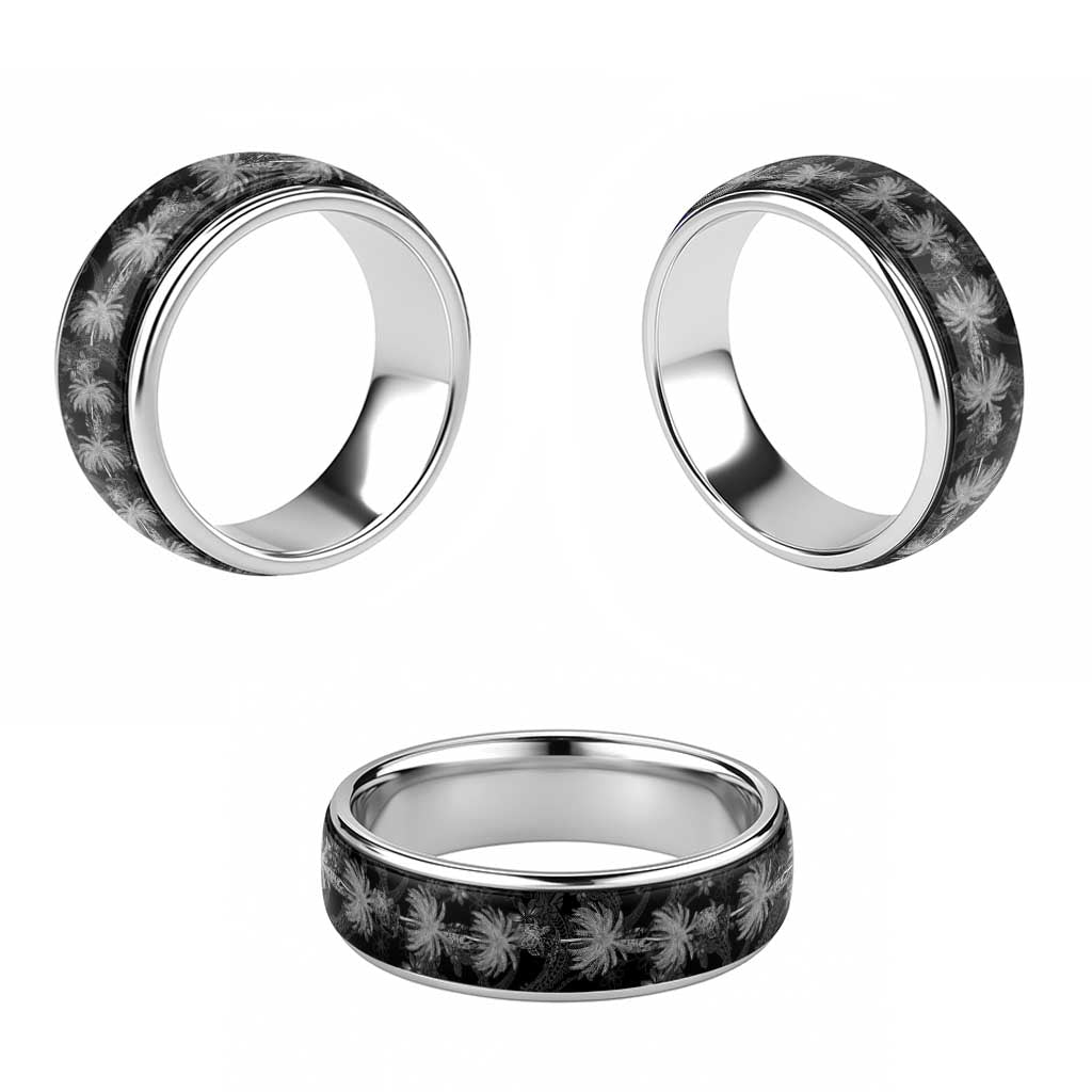 Hawaiian Honu And Surfboards Classic Ring Silver Style - Polynesian Pride