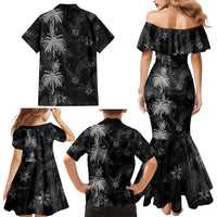Hawaiian Honu And Surfboards Family Matching Mermaid Dress and Hawaiian Shirt Silver Style LT05 - Polynesian Pride