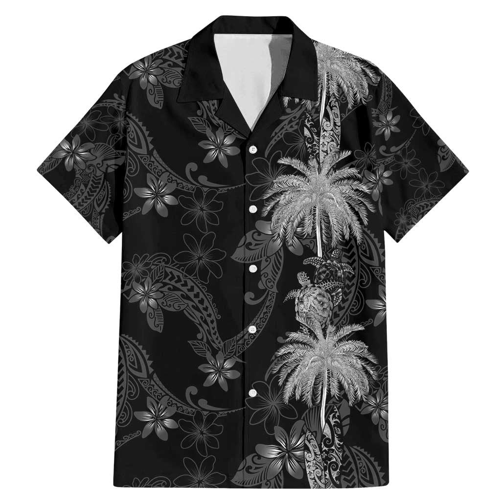 Hawaiian Honu And Surfboards Family Matching Mermaid Dress and Hawaiian Shirt Silver Style LT05 Dad's Shirt - Short Sleeve Silver - Polynesian Pride