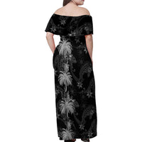 Hawaiian Honu And Surfboards Family Matching Off Shoulder Maxi Dress and Hawaiian Shirt Silver Style LT05 - Polynesian Pride