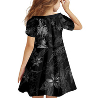 Hawaiian Honu And Surfboards Family Matching Off Shoulder Short Dress and Hawaiian Shirt Silver Style - Polynesian Pride