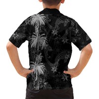 Hawaiian Honu And Surfboards Family Matching Short Sleeve Bodycon Dress and Hawaiian Shirt Silver Style LT05 - Polynesian Pride