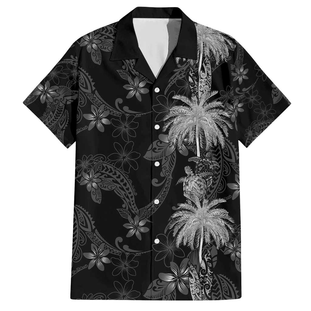 Hawaiian Honu And Surfboards Family Matching Short Sleeve Bodycon Dress and Hawaiian Shirt Silver Style LT05 Dad's Shirt - Short Sleeve Silver - Polynesian Pride
