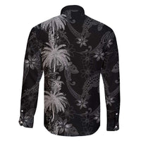Hawaiian Honu And Surfboards Family Matching Short Sleeve Bodycon Dress and Hawaiian Shirt Silver Style LT05 - Polynesian Pride