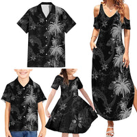 Hawaiian Honu And Surfboards Family Matching Summer Maxi Dress and Hawaiian Shirt Silver Style LT05 - Polynesian Pride
