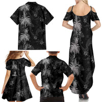 Hawaiian Honu And Surfboards Family Matching Summer Maxi Dress and Hawaiian Shirt Silver Style LT05 - Polynesian Pride